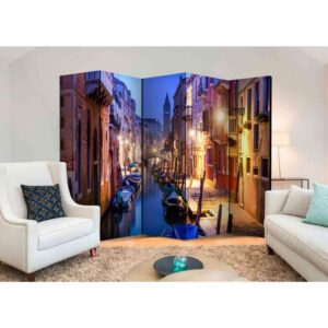 4Home Spanischer Raumteiler mit Venedig bei Nacht 225 cm breit