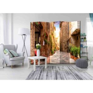 4Home Spanische Wand mit Toskana Altstadt 225 cm breit