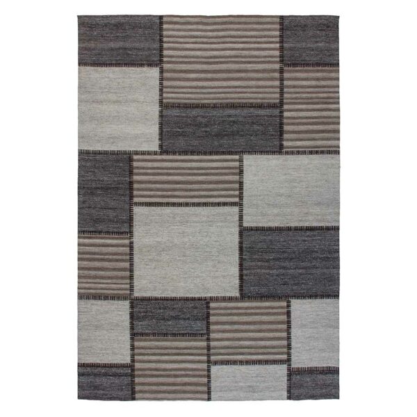 Doncosmo Patchwork Teppich in Beige und Grau Webstoff