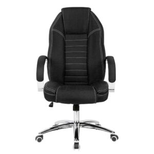 Möbel4Life Bürodrehstuhl in Schwarz Webstoff verstellbarer Rückenlehne