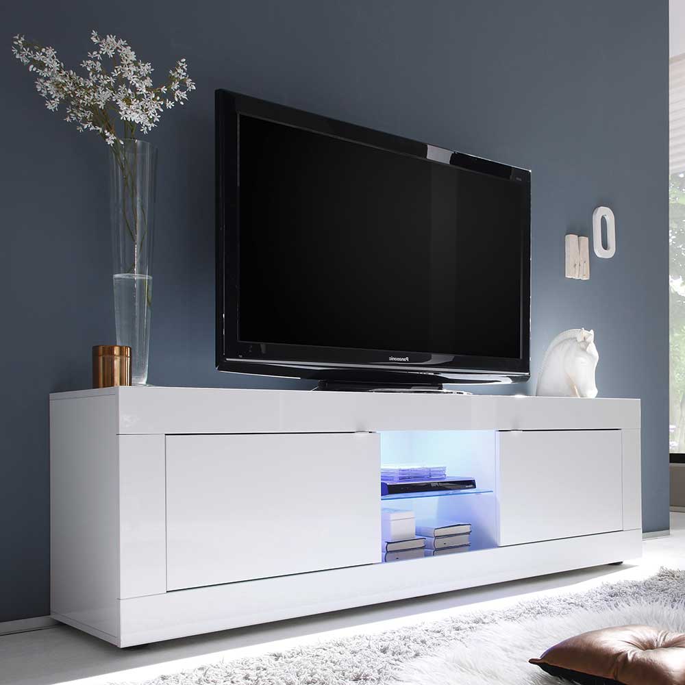 Homedreams Hochglanz TV Lowboard mit LED Beleuchtung 180 cm breit