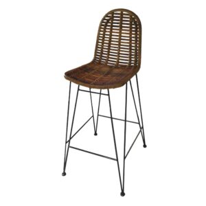 Möbel Exclusive Rattan Barstuhl aus Metall modern