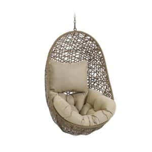 4Home Schwebesessel aus Kunstrattan Braun und Beige