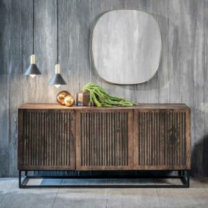 Basilicana Sideboard aus Mangobaum Massivholz und Metall 160 cm breit