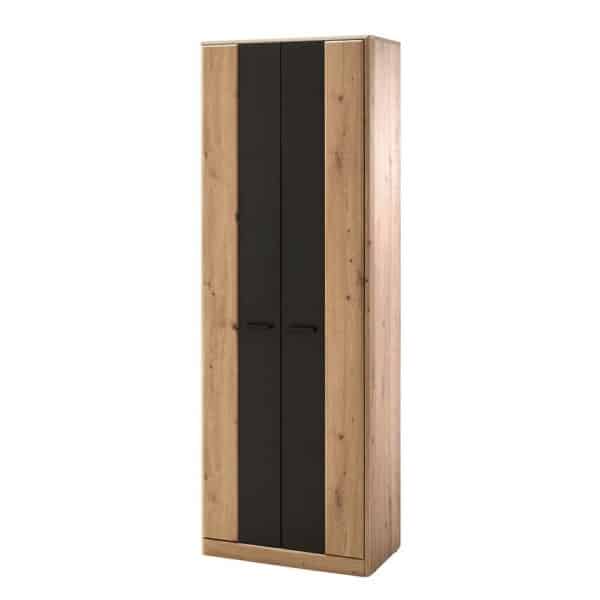 TopDesign Dielenschrank in Eichefarben und Dunkelgrau 2-türig