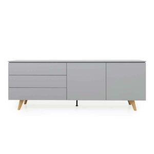 Doncosmo Küchensideboard in Grau und Eiche 210 cm breit