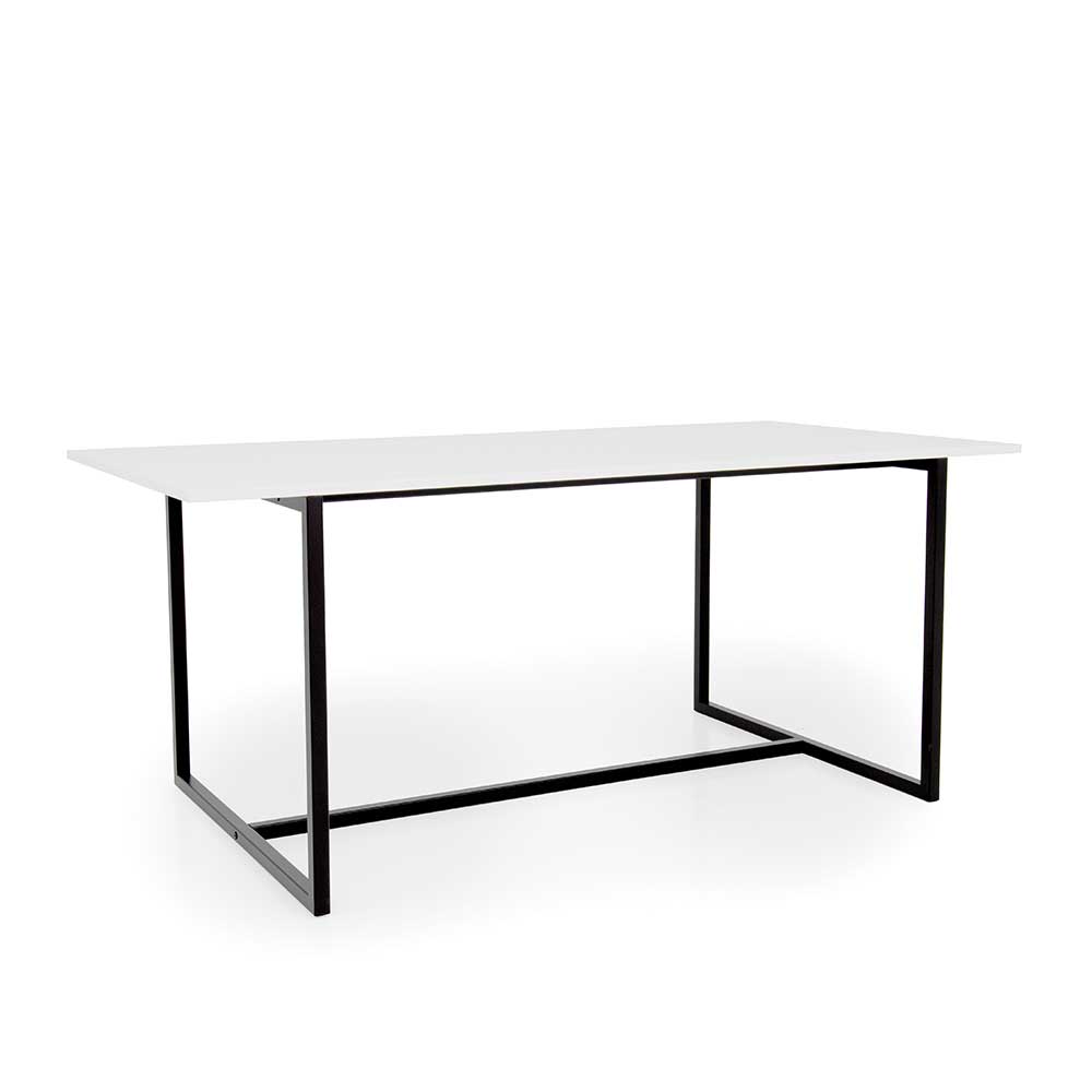 Doncosmo Esszimmer Tisch in Schwarz und Weiß 180 cm breit