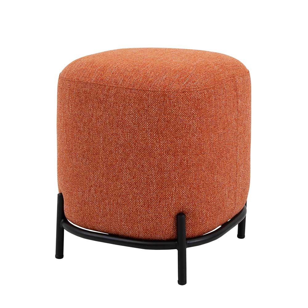 Doncosmo Pouf in Ziegel Rot Webstoff modern