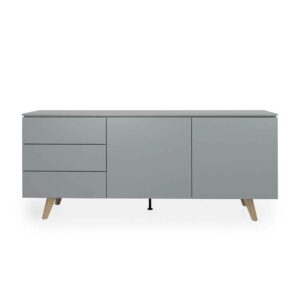 Doncosmo Schlafzimmer Sideboard in Grau und Eiche 180 cm breit