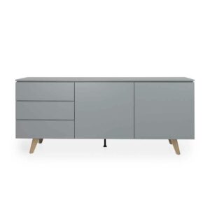 Doncosmo Schlafzimmer Sideboard in Grau und Eiche 180 cm breit