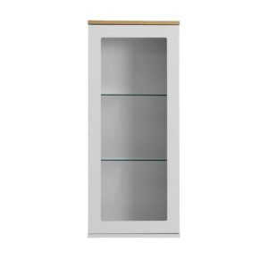 Doncosmo Wand Vitrine in Weiß und Eiche 95 cm hoch