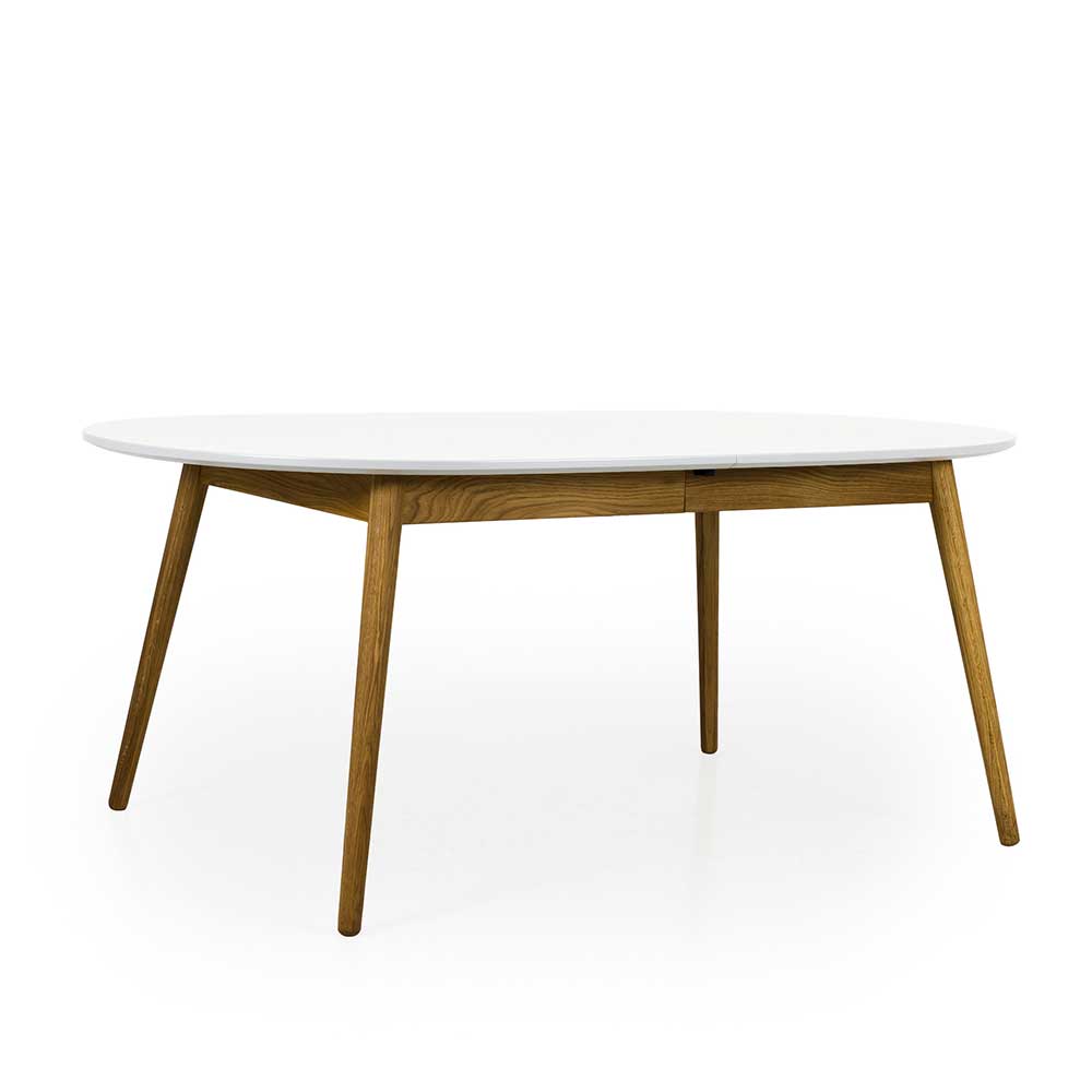 Doncosmo Ausziehbarer Tisch in Weiß und Eiche oval