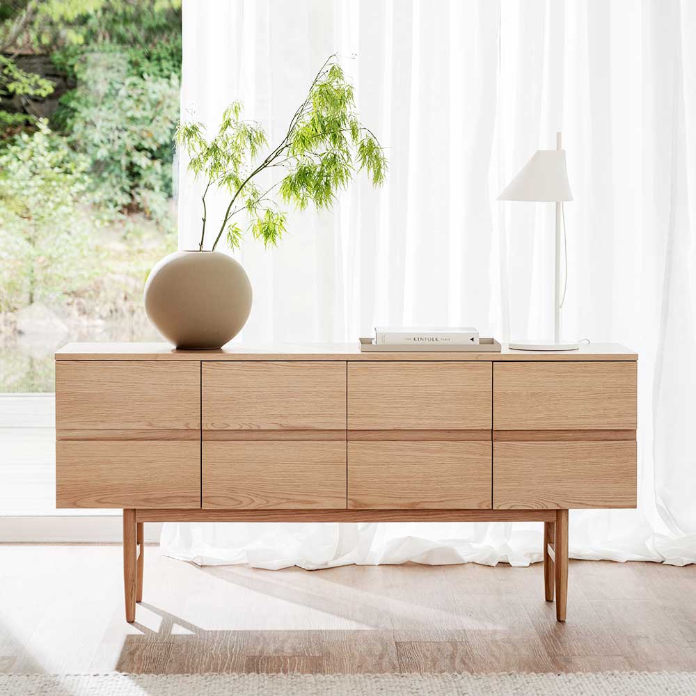 TopDesign Esszimmersideboard im Skandi Design Holz White Wash