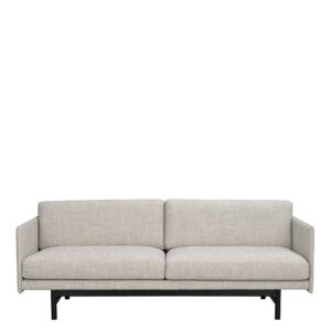 TopDesign Dreier Sofa in Grau und Schwarz Vierfußgestell aus Holz