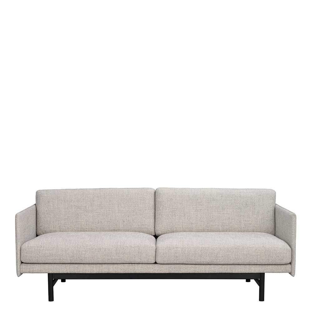 TopDesign Dreier Sofa in Grau und Schwarz Vierfußgestell aus Holz