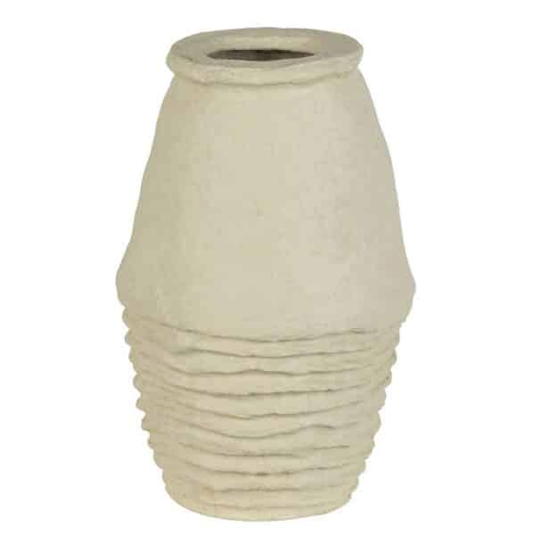 Basilicana Pappmaschee Vase im Skandi Design für Trockenblumen