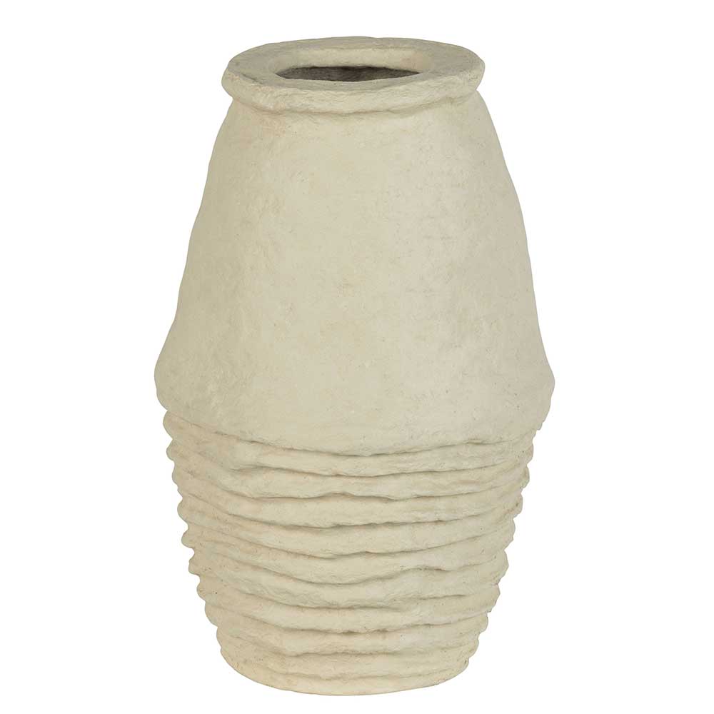 Basilicana Pappmaschee Vase im Skandi Design für Trockenblumen