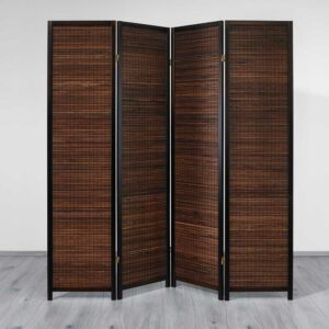 TopDesign Paravent mit Bambus-Füllung 4-teilig