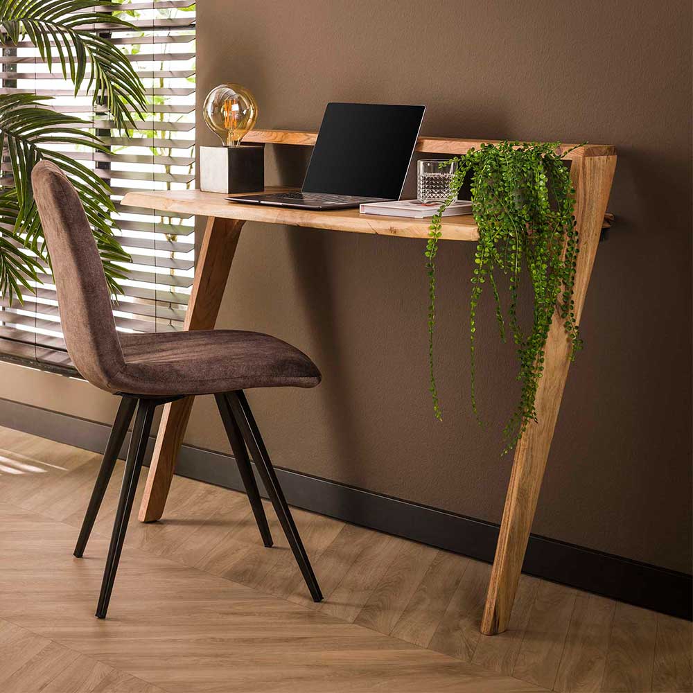 Rodario Design Holz Schreibtisch aus Akazie Massivholz Skandi Stil