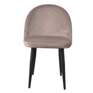 Möbel Exclusive Design Esszimmerstühle in Altrosa Samt Metallgestell (2er Set)