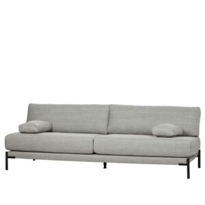 Basilicana Dreier Sofa in Hellgrau Webstoff Federkern