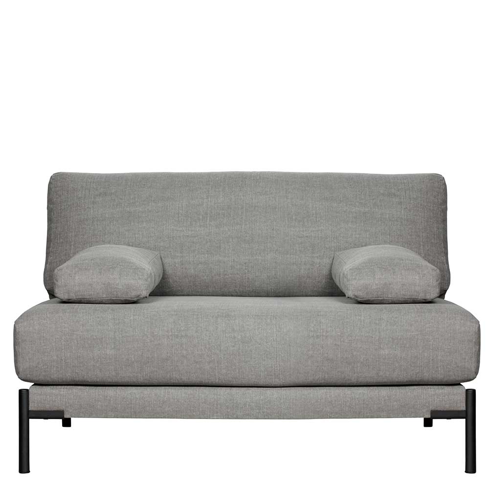 Basilicana Couch in Hellgrau Webstoff Federkern