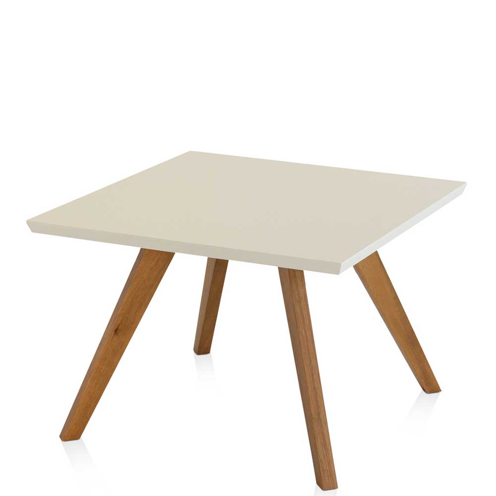 Natura Classico Retro Beistelltisch in Creme Weiß und Eichefarben 65 cm breit