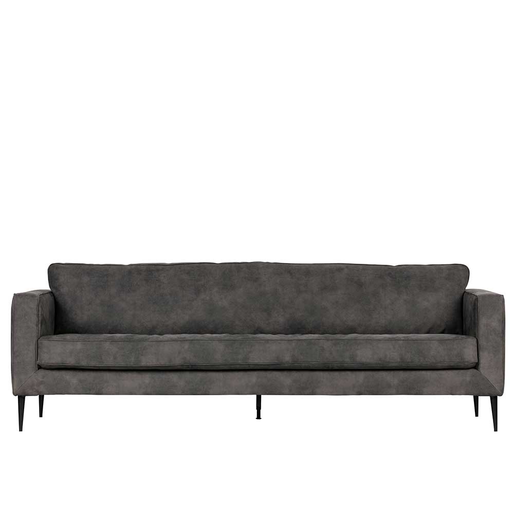 Basilicana Wohnzimmercouch in Dunkelgrau Microfaser 235 cm breit