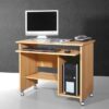 Möbel Exclusive Computertisch in Buchefarben Tastaturauszug und Druckerablage