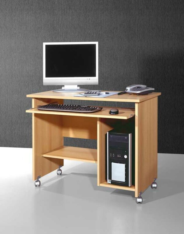 Möbel Exclusive Computertisch in Buchefarben Tastaturauszug und Druckerablage