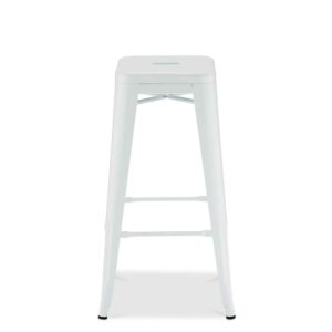 Möbel4Life Weiße Barhocker aus Stahl Industriedesign (4er Set)