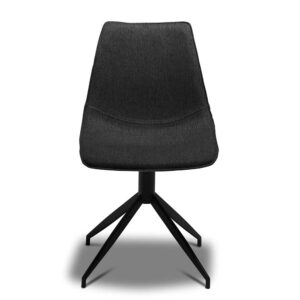 Möbel4Life Küchen Stühle in Dunkelgrau Webstoff Metallgestell (2er Set)