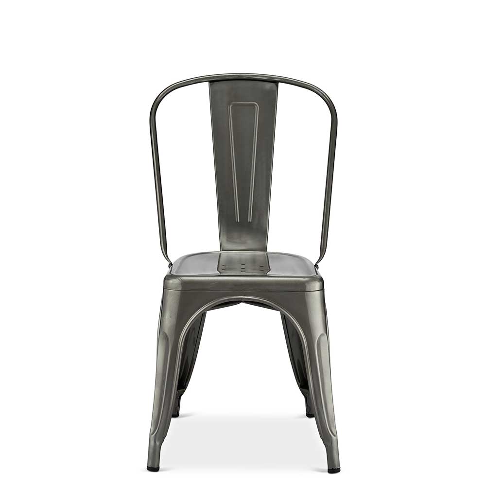Möbel4Life Esstisch Stühle in Silberfarben Stahl (4er Set)