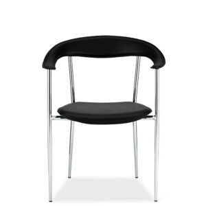 Möbel4Life Stühle in Schwarz und Chromfarben Armlehnen (4er Set)