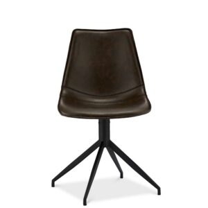 Möbel4Life Drehbare Stühle in Dunkelbraun Kunstleder modern (2er Set)