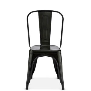 Möbel4Life Industriedesign Stühle aus Stahl Schwarz (4er Set)