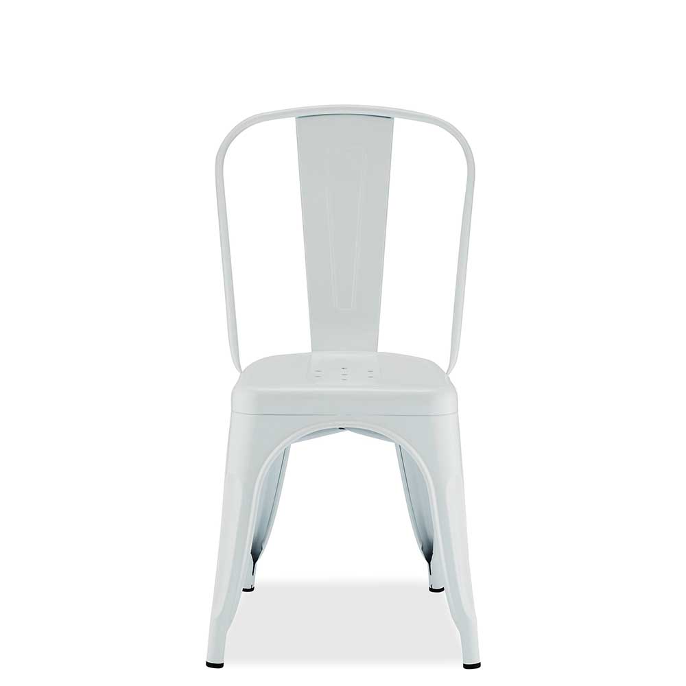 Möbel4Life Metallstühle in Weiß Industriedesign (4er Set)