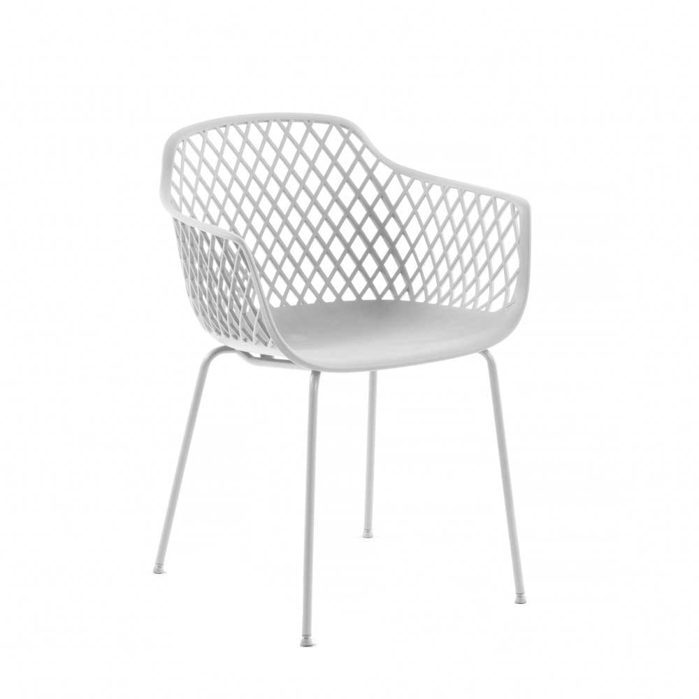 4Home Weiße Stühle im Skandi Design Armlehnen (4er Set)