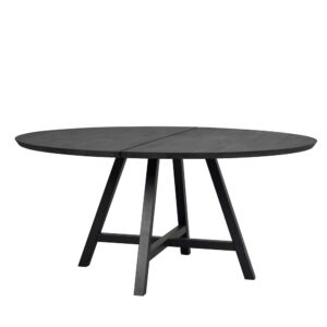 TopDesign 150 cm Durchmesser Tisch mit Massivholzplatte Metall Vierfußgestell