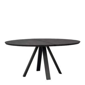 TopDesign 150 cm Esstisch mit runder Tischplatte Schwarz