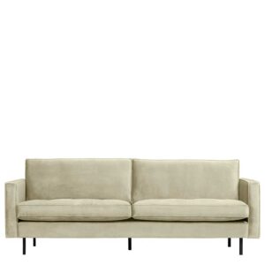 Basilicana Samt Wohnzimmer Couch in Graugrün Fußgestell aus Metall