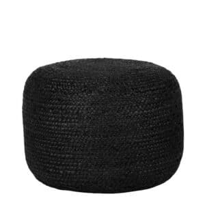 Möbel Exclusive Handgearbeiteter Pouf in Schwarz Geflecht