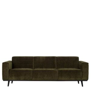 Basilicana Moderne Couch in Dunkelgrün und Schwarz Cord Bezug