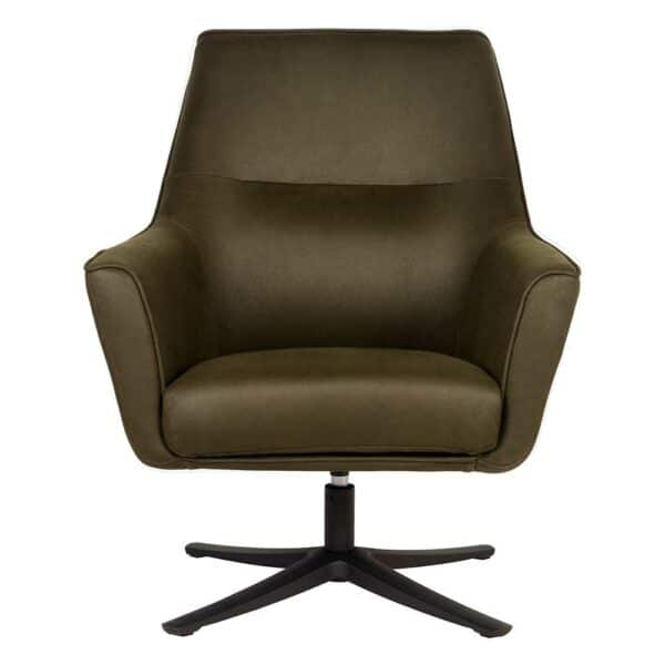 Möbel Exclusive Drehbarer Sessel in Oliv Grün Mikrofaser Bezug