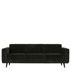 Basilicana Dreisitzer Sofa in Dunkelgrau Breitcord Bezug