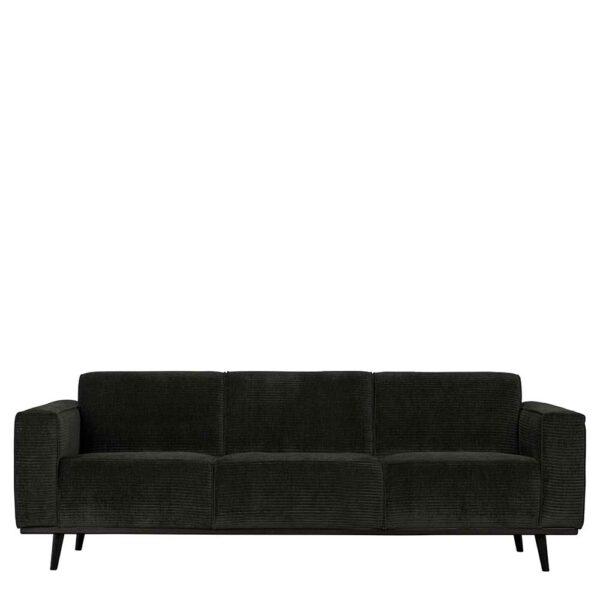 Basilicana Dreisitzer Sofa in Dunkelgrau Breitcord Bezug