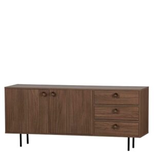 Basilicana Retro Sideboard in Walnussfarben dekorative Griffe