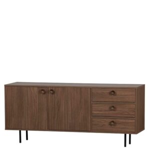 Basilicana Retro Sideboard in Walnussfarben dekorative Griffe