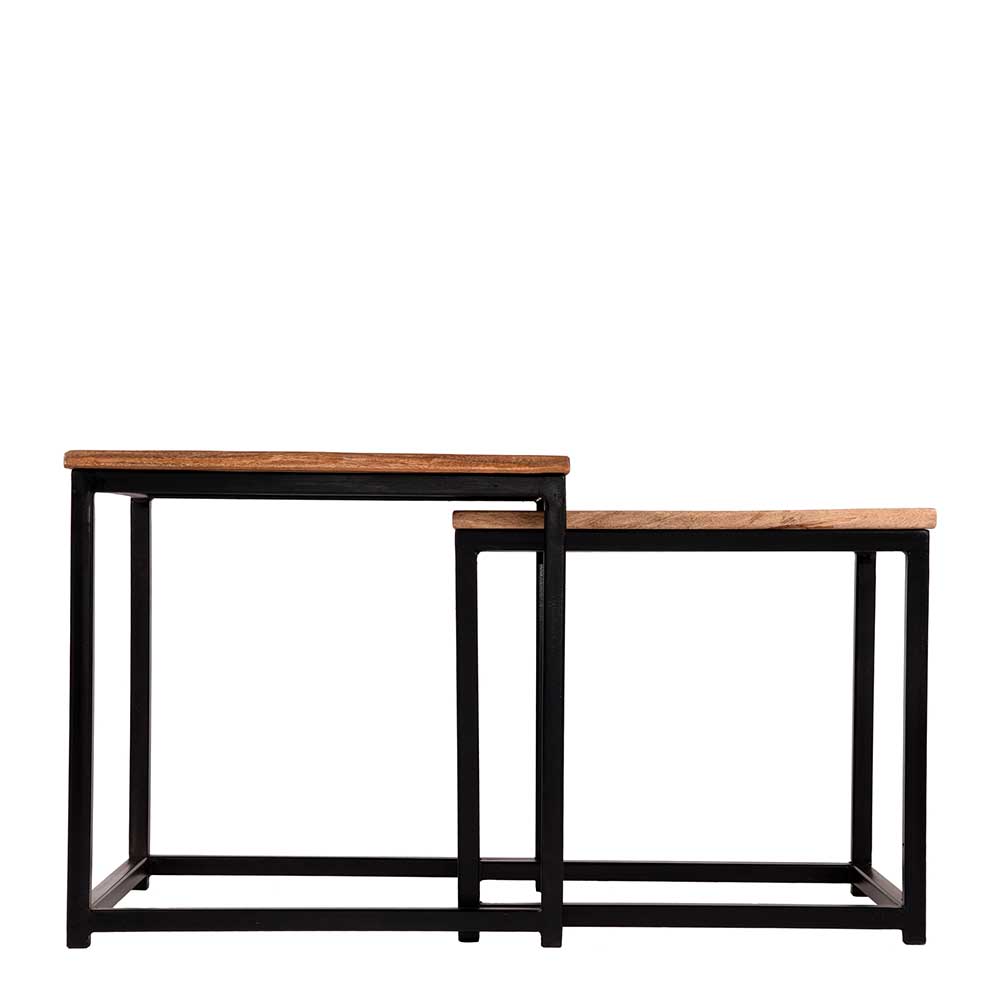 Möbel Exclusive Wohnzimmer Tische aus Mangobaum Massivholz Bügelgestell (zweiteilig)