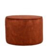 Möbel Exclusive Retro Sitzpouf in Rostfarben Velours